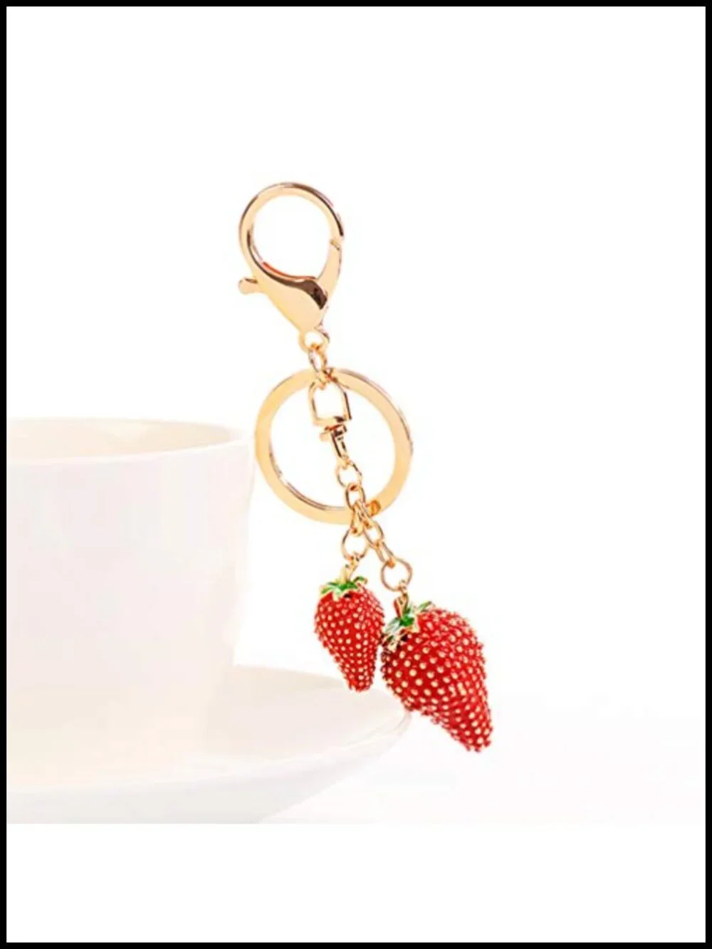 Fruit Crystal Rhinestone Sparkling Keychain Bag Pendant Handbag Charm